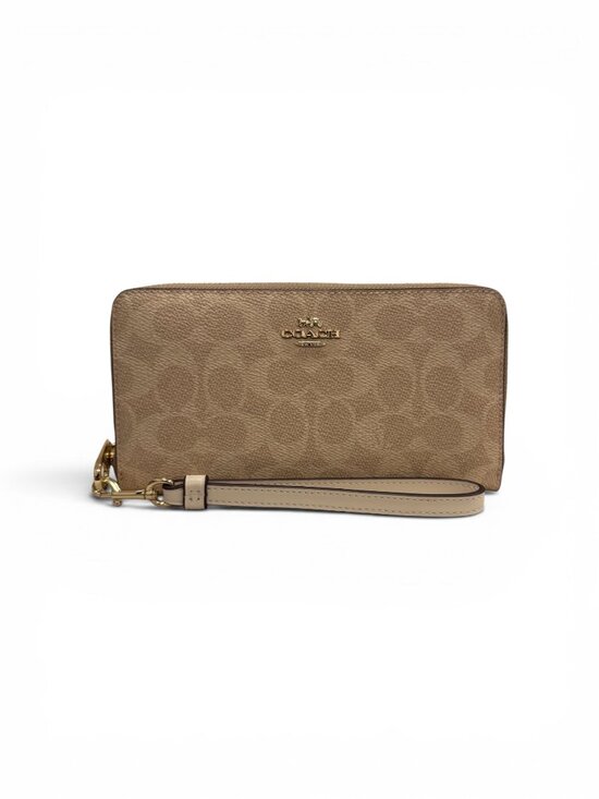 Coach Handbags - NWT Coach Long Zip Around Wallet CW778 Signature Canvas,Sand/Chalk